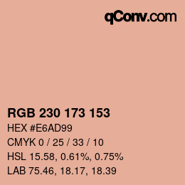 Color code: RGB 230 173 153 | qconv.com