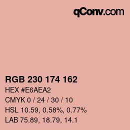 カラーコード: RGB 230 174 162 | qconv.com