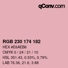 Código de color: RGB 230 174 182 | qconv.com