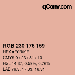 Code couleur: RGB 230 176 159 | qconv.com
