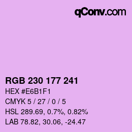 颜色代码: RGB 230 177 241 | qconv.com