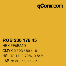 颜色代码: RGB 230 178 45 | qconv.com