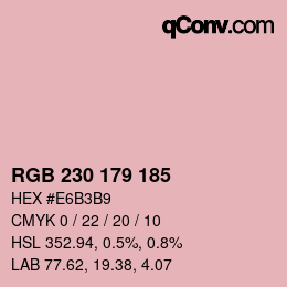 Code couleur: RGB 230 179 185 | qconv.com