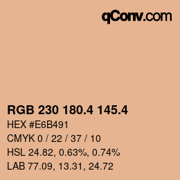 カラーコード: RGB 230 180.4 145.4 | qconv.com