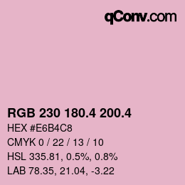 カラーコード: RGB 230 180.4 200.4 | qconv.com