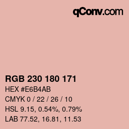 颜色代码: RGB 230 180 171 | qconv.com