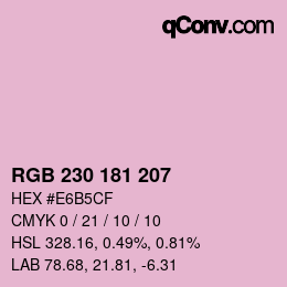 颜色代码: RGB 230 181 207 | qconv.com