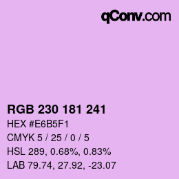 Farbcode: RGB 230 181 241 | qconv.com