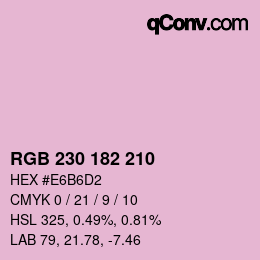 Color code: RGB 230 182 210 | qconv.com