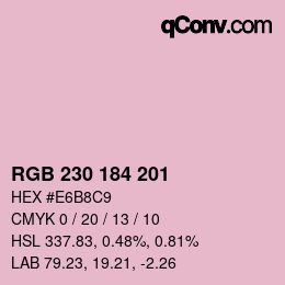 Código de color: RGB 230 184 201 | qconv.com