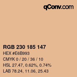 颜色代码: RGB 230 185 147 | qconv.com