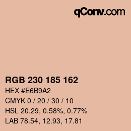Color code: RGB 230 185 162 | qconv.com