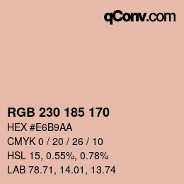 カラーコード: RGB 230 185 170 | qconv.com