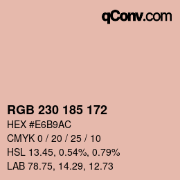 カラーコード: RGB 230 185 172 | qconv.com