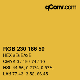 カラーコード: RGB 230 186 59 | qconv.com