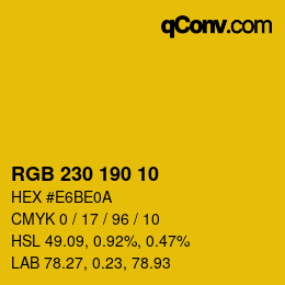 Color code: RGB 230 190 10 | qconv.com