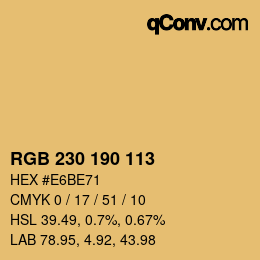 颜色代码: RGB 230 190 113 | qconv.com
