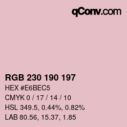 Color code: RGB 230 190 197 | qconv.com
