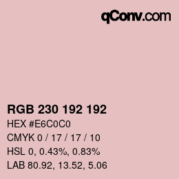 Color code: RGB 230 192 192 | qconv.com