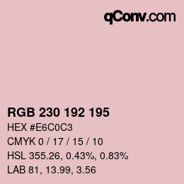 Color code: RGB 230 192 195 | qconv.com