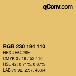 カラーコード: RGB 230 194 110 | qconv.com