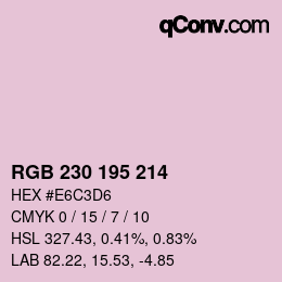 Color code: RGB 230 195 214 | qconv.com