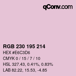カラーコード: RGB 230 195 214 | qconv.com