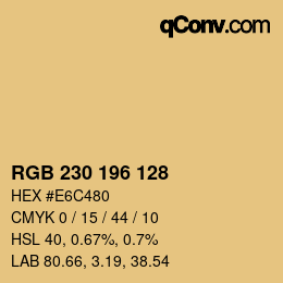 Color code: RGB 230 196 128 | qconv.com