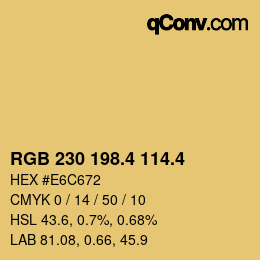カラーコード: RGB 230 198.4 114.4 | qconv.com