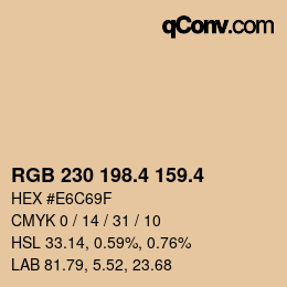カラーコード: RGB 230 198.4 159.4 | qconv.com