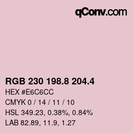 カラーコード: RGB 230 198.8 204.4 | qconv.com