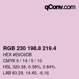 カラーコード: RGB 230 198.8 219.4 | qconv.com