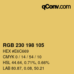 Color code: RGB 230 198 105 | qconv.com
