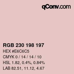 Farbcode: RGB 230 198 197 | qconv.com