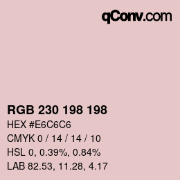 Color code: RGB 230 198 198 | qconv.com