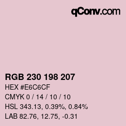 Color code: RGB 230 198 207 | qconv.com