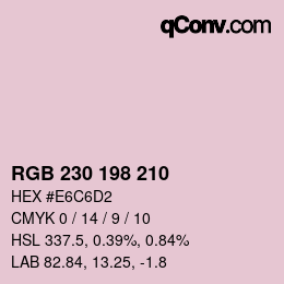 Color code: RGB 230 198 210 | qconv.com