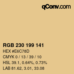 カラーコード: RGB 230 199 141 | qconv.com