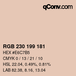 Color code: RGB 230 199 181 | qconv.com