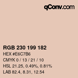 Código de color: RGB 230 199 182 | qconv.com