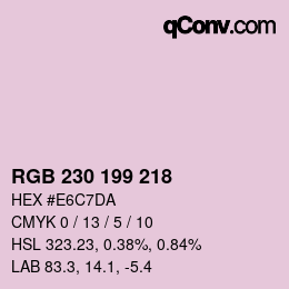 Color code: RGB 230 199 218 | qconv.com