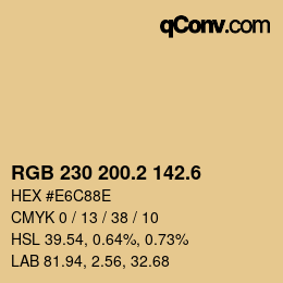 カラーコード: RGB 230 200.2 142.6 | qconv.com