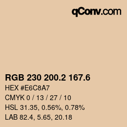 カラーコード: RGB 230 200.2 167.6 | qconv.com