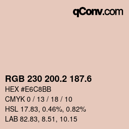 カラーコード: RGB 230 200.2 187.6 | qconv.com