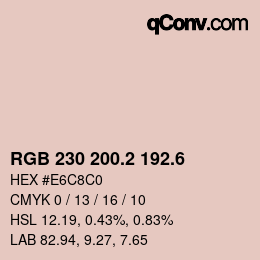 カラーコード: RGB 230 200.2 192.6 | qconv.com