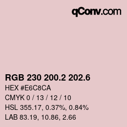 カラーコード: RGB 230 200.2 202.6 | qconv.com