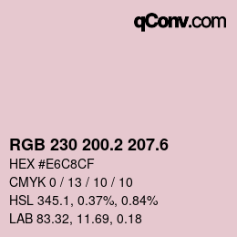 カラーコード: RGB 230 200.2 207.6 | qconv.com