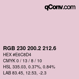 カラーコード: RGB 230 200.2 212.6 | qconv.com