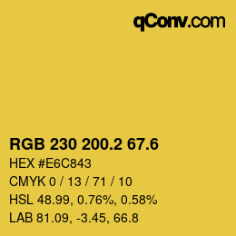 カラーコード: RGB 230 200.2 67.6 | qconv.com