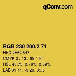 カラーコード: RGB 230 200.2 71 | qconv.com